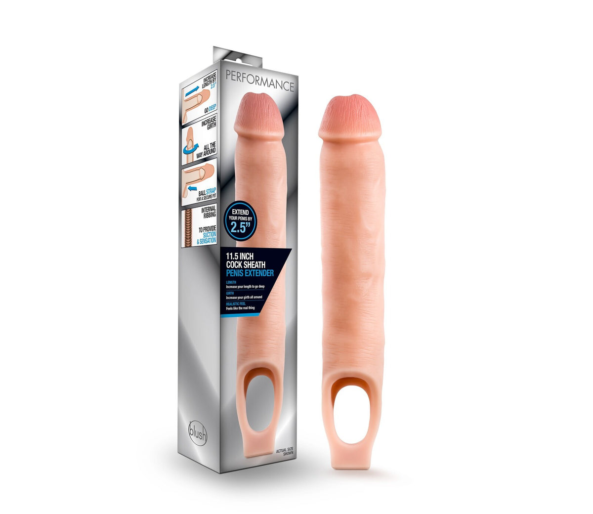 FUNDA PERFORMANCE 11.5 INCH COCK SHEATH PENIS EXTENDER VANILLA
