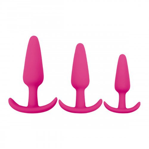 KIT DE PLUGS RUMP ROCKERS 3 PIECE SILICONE ANAL PLUG SET PINK