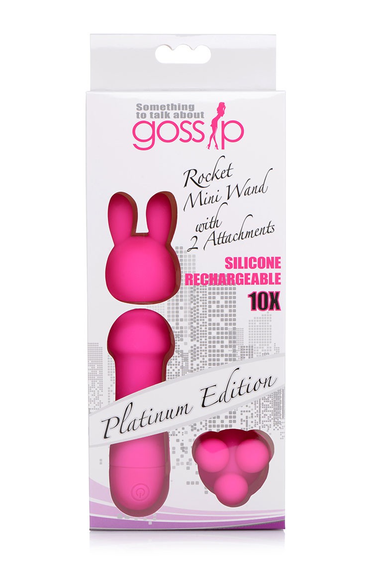 VIBRADOR GOSSIP ROCKET MINI WAND SILICONE RECHARGEABLE
