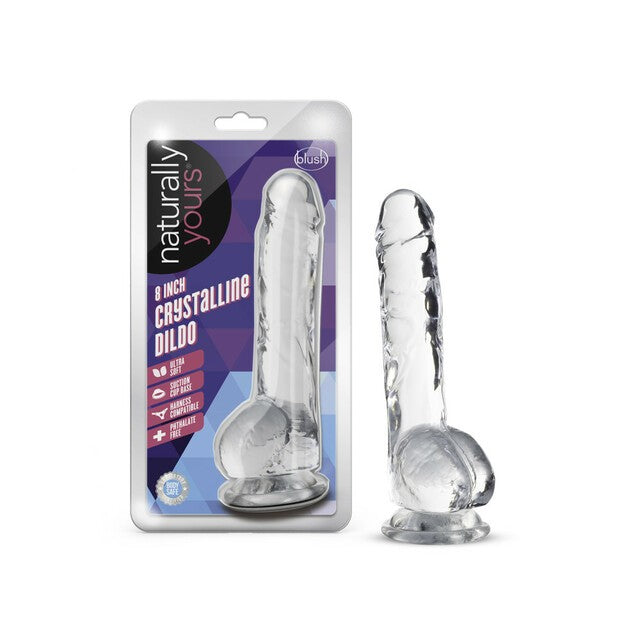 DILDO NATURALLY YOURS 8 INCH CRYSTALLINE DIAMOND