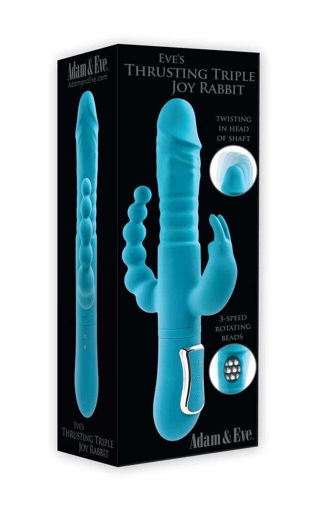ADAM & EVE THRUSTING TRIPLE JOY RABBIT BLUE