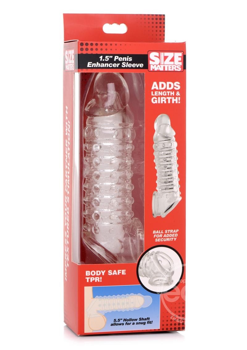 FUNDA SIZE MATTERS PENIS ENHANCER SLEEVE 1.5 INCH CLEAR
