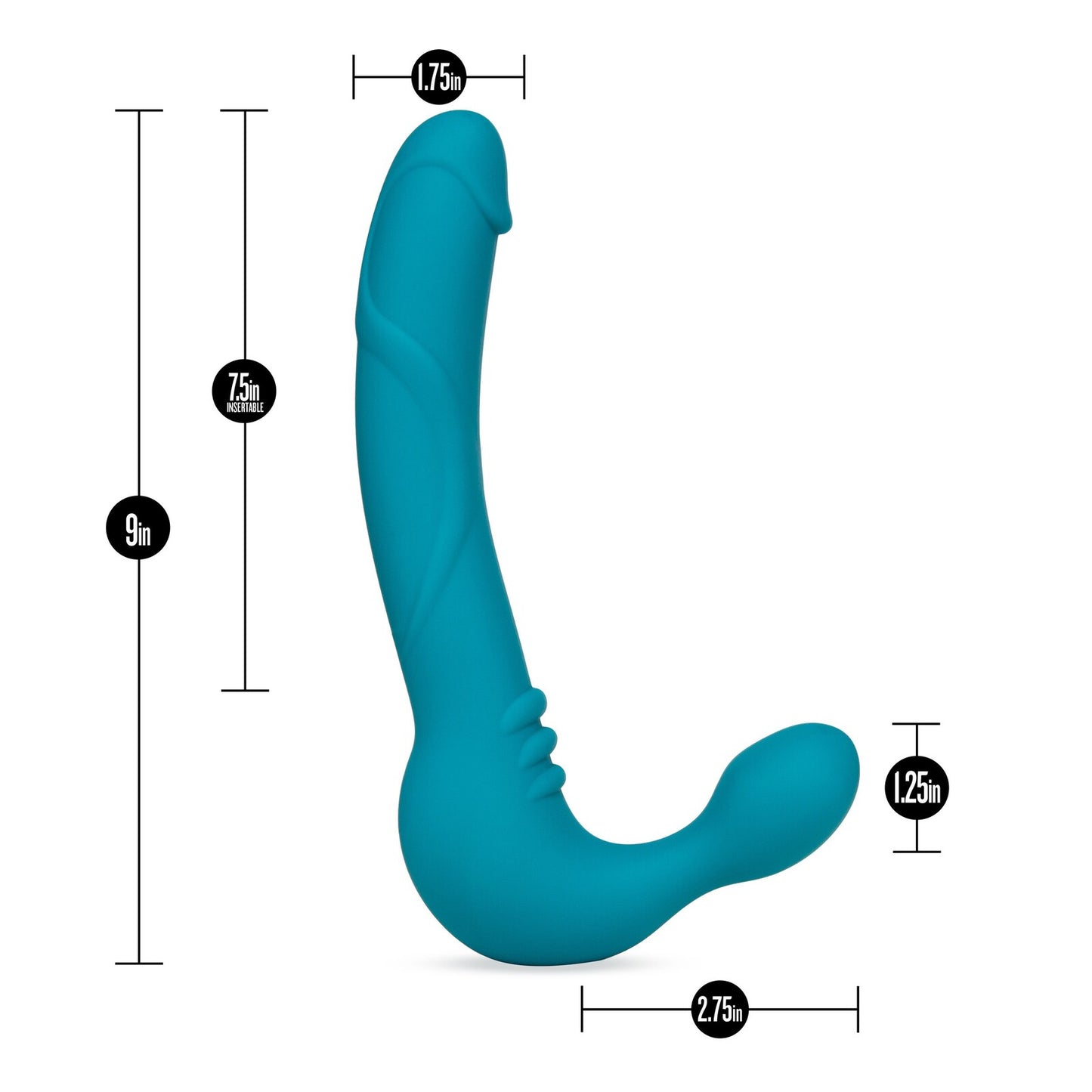 VIBRADOR TEMPTASIA LUNA STRAPLESS SILICONE DILDO TEAL