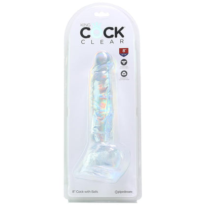 DILDO KING COCK 8 INCH CLEAR W BALLS
