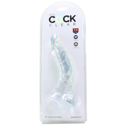 DILDO KING COCK 7.5 INCH W BALLS CLEAR