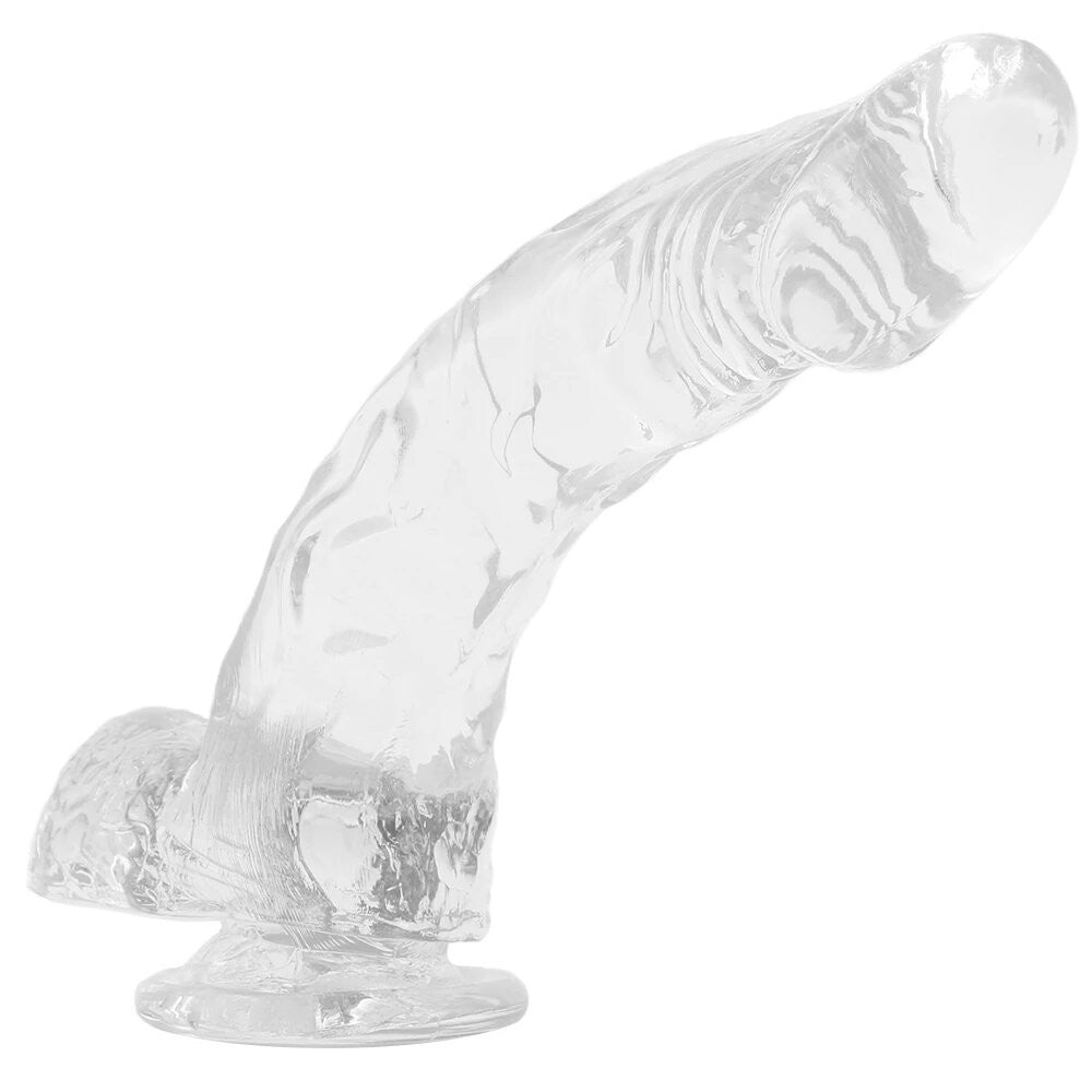 DILDO KING COCK 7.5 INCH W BALLS CLEAR