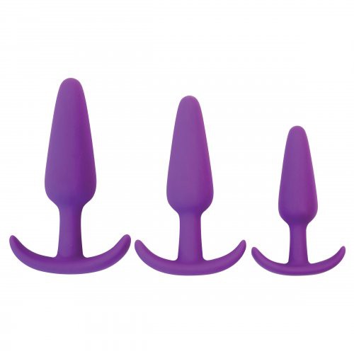PLUG RUMP ROCKERS 3 PIECE SILICONE ANAL PLUG SET PURPLE