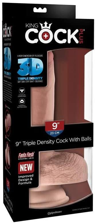 DILDO KING COCK PLUS 9 TRIPLE DENSITY COCK W BALLS