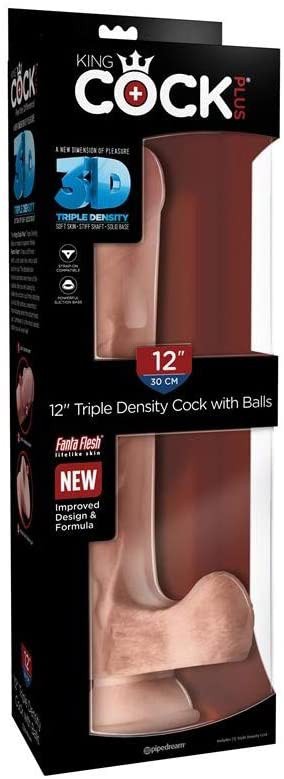 DILDO KING COCK PLUS 12 INCH TRIPLE DENSITY COCK W BALLS