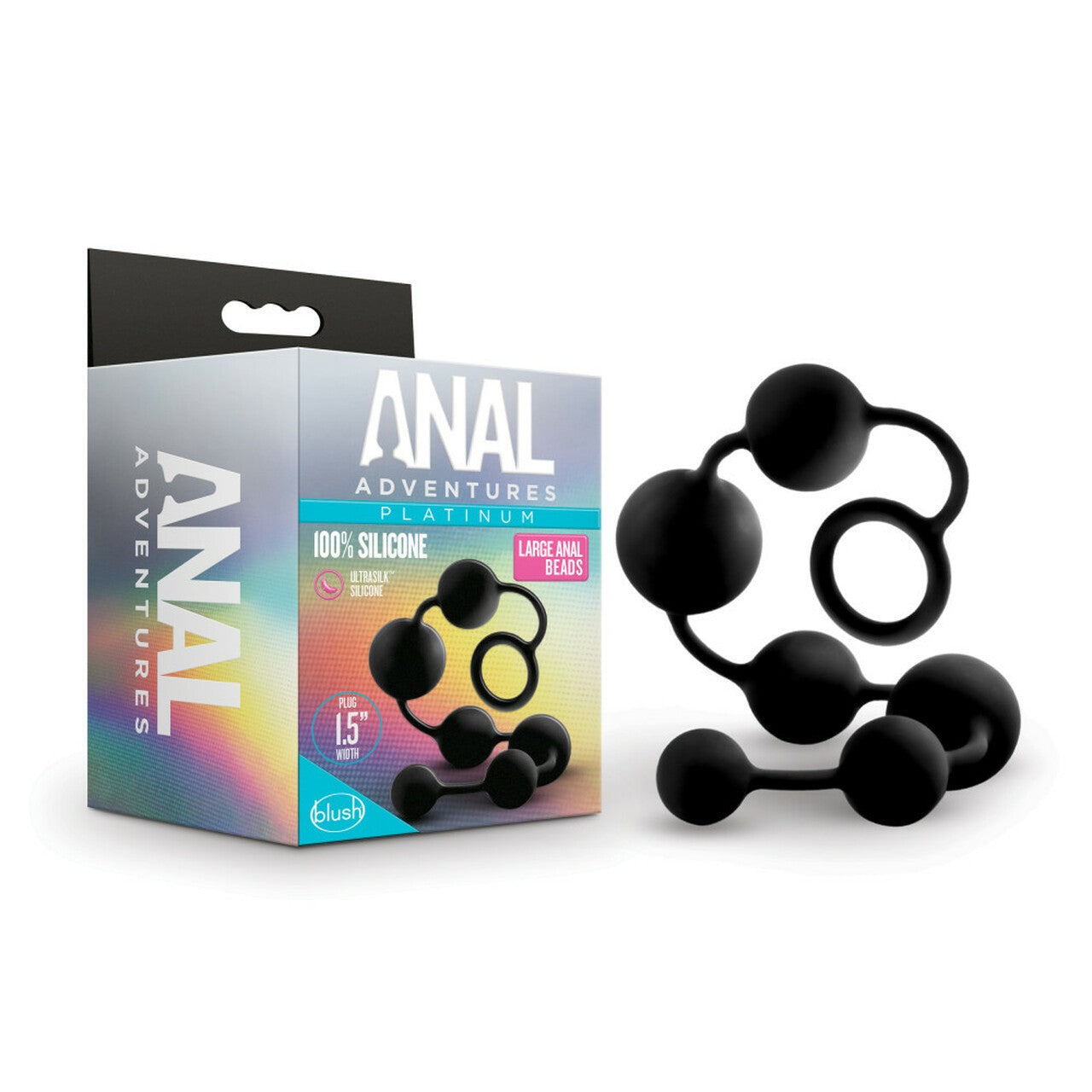 BOLAS ANALES ANAL ADVENTURES PLATINUM SILICONE LARGE ANAL BEADS BLACK
