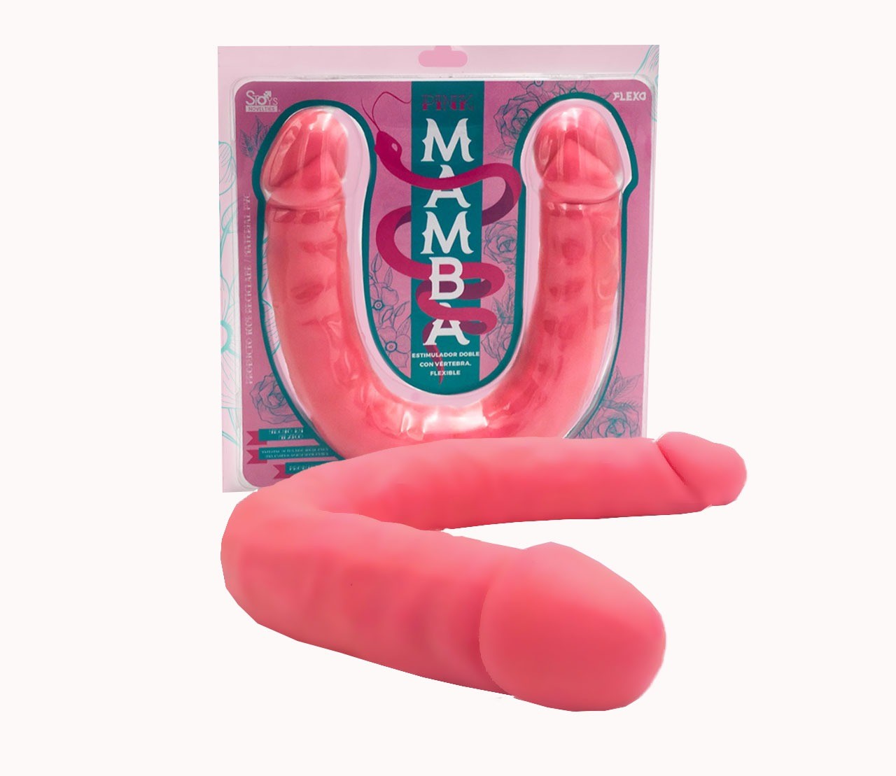 DILDO FLEXO DOBLE MAMBA PINK