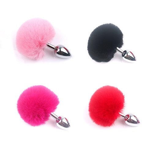 PLUG DE METAL CHICO CON COLA DE CONEJO