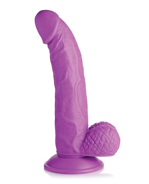 DILDO POP PECKERS 7.5 INCH DILDO W BALLS PURPLE