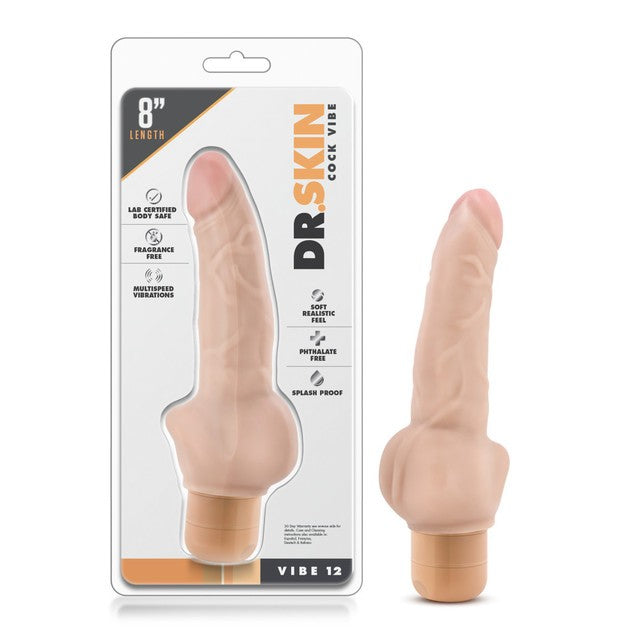 VIBRADOR DR SKIN VIBE 12 8 INCH COCK BEIGE