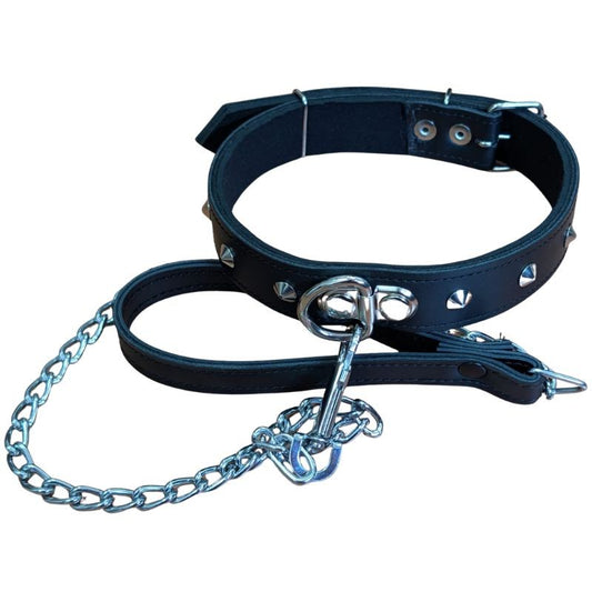 COLAR DE PERRO EN PIEL CON PICOS