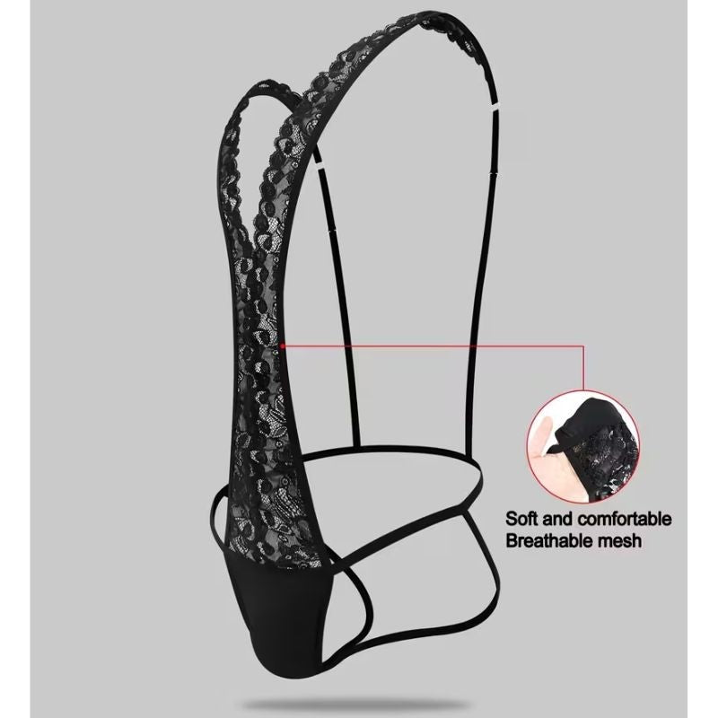 BODY DE ENCAJE EROTICO PARA HOMBRE