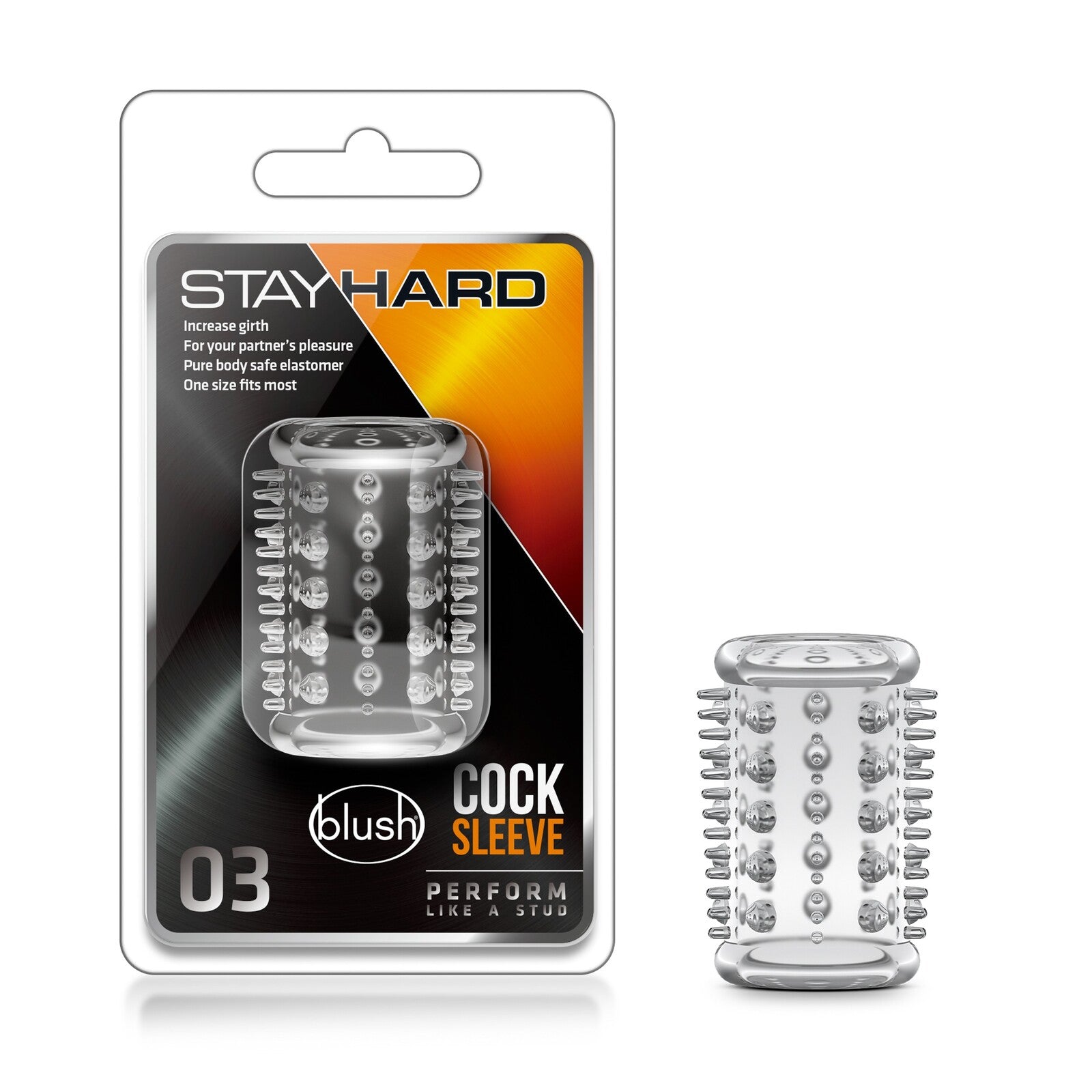 FUNDA STAY HARD COCK SLEEVE 03 CLEAR