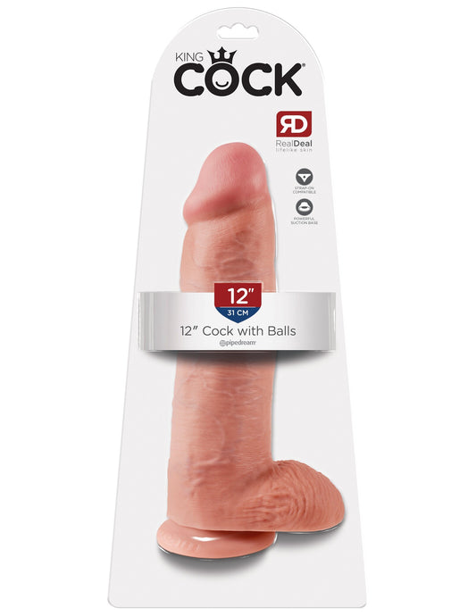 DILDO KING COCK 12" COCK WITH BALLS