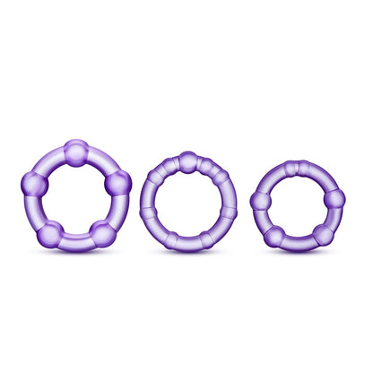 ANILLOS STAY HARD BEADED COCK RINGS PURPLE